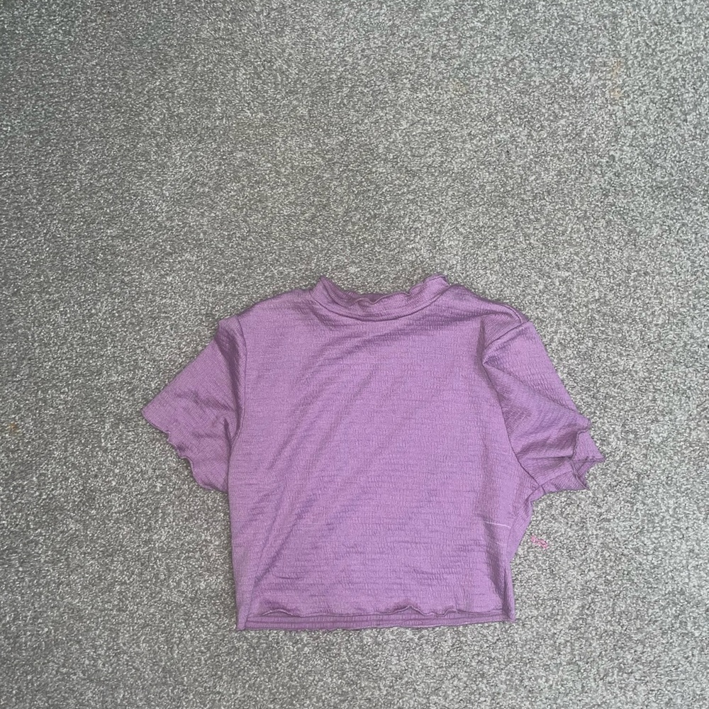 Lavender cottage core high neck crop top